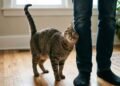 O que significa quando o gato se esfrega nas pernas de uma visita