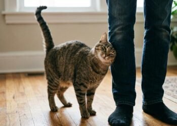 O que significa quando o gato se esfrega nas pernas de uma visita