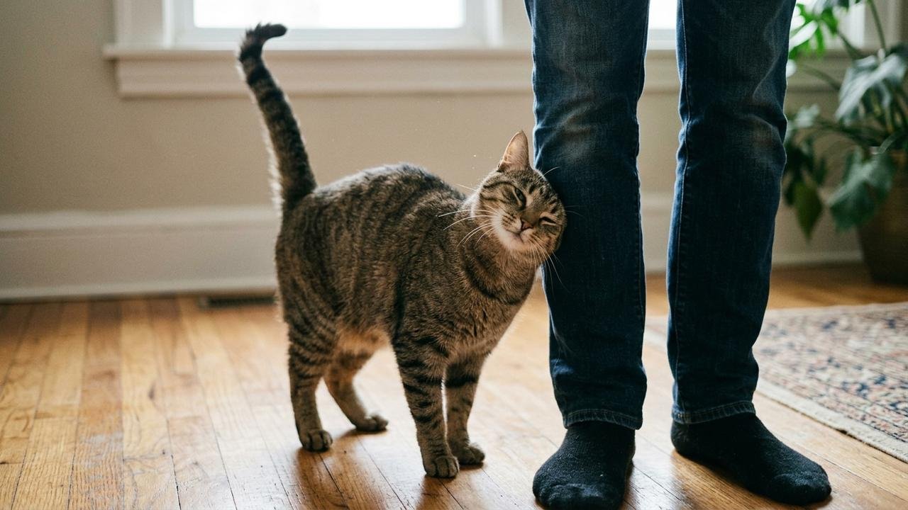 O que significa quando o gato se esfrega nas pernas de uma visita