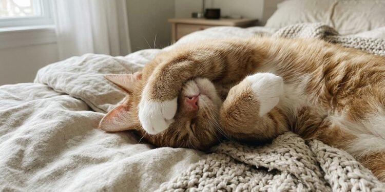 Os gatos conseguem adotar diferentes posições durante o sono graças à flexibilidade de seu corpo.