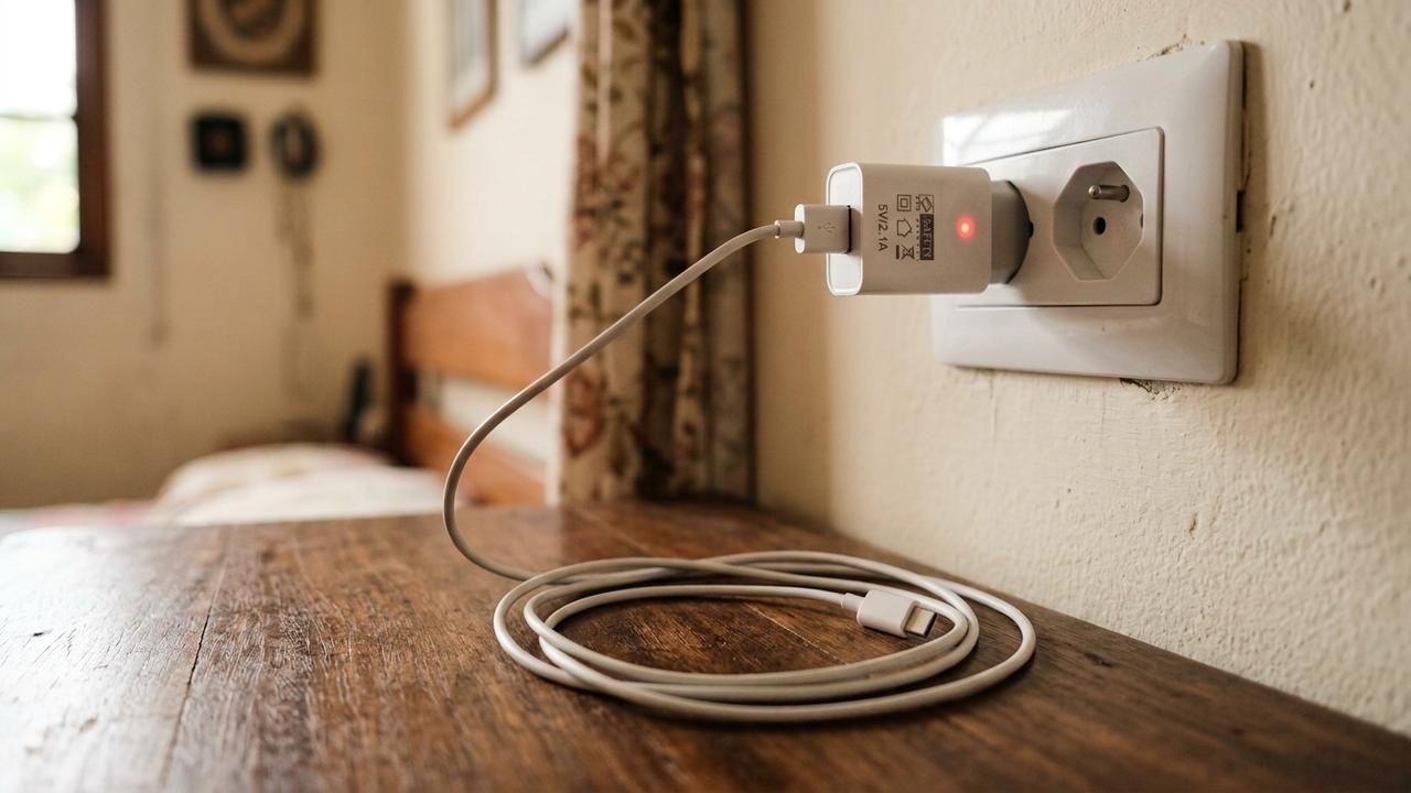 O hábito de deixar o carregador na tomada o dia inteiro que aumenta o consumo e pode reduzir a vida útil do acessório