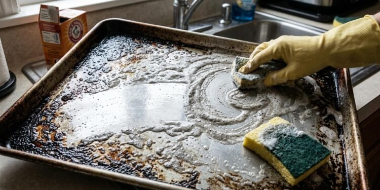Uma alternativa caseira consiste em preparar uma pasta com bicarbonato de sódio e detergente de louças.