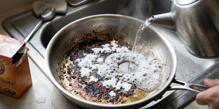 A combinação de bicarbonato e vinagre produz uma reação que libera gás carbônico, responsável pela formação de bolhas.