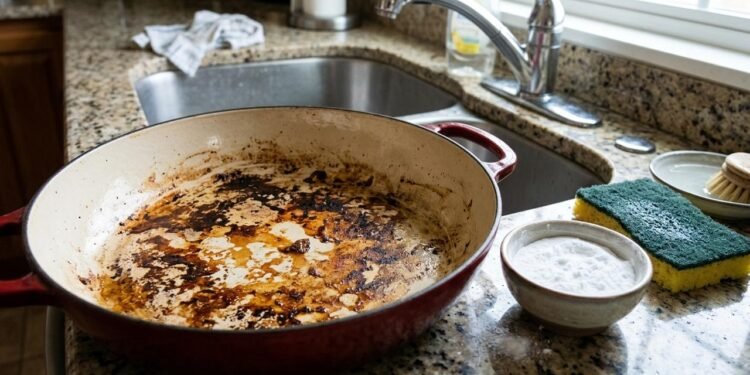 O primeiro procedimento é também o mais simples: deixar a panela esfriar completamente antes de começar.