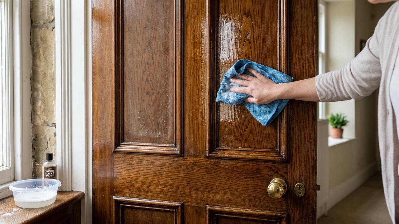 Nem amônia nem água sanitária: a mistura simples que especialistas recomendam para limpar portas de madeira