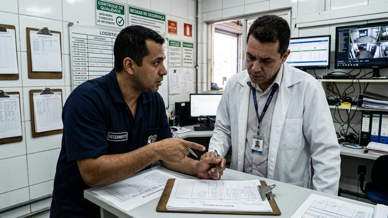 Mercado recebe carga de iogurtes e queijos às 6h e funcionário descobre termômetro do caminhão marcando temperatura acima do recomendado; motorista diz que problema ocorreu apenas após descarga