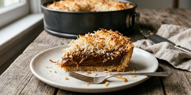 torta de coco com doce de leite