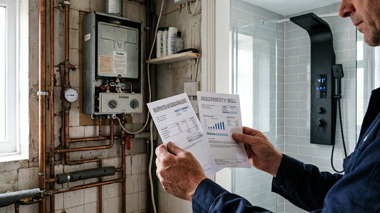 Chuveiro elétrico ou aquecimento a gás: o comparativo de pressão de água, volume do banho e impacto real na conta de energia todo mês