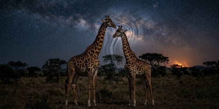 A comunicação silenciosa das girafas que surpreendeu os biólogos: como o animal sem cordas vocais usa o infrassom para se comunicar à noite