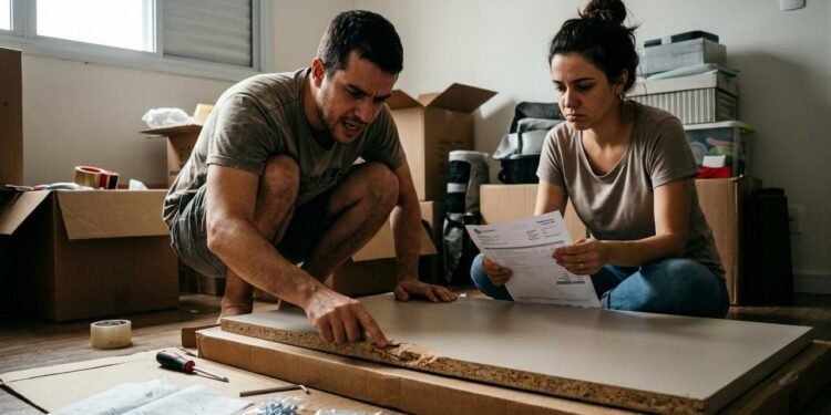 Mariana e Rafael decidiram comprar uma mesa sob medida depois de pesquisar modelos para a casa nova. // Imagem ilustrativa gerada por IA para representar a situação descrita no texto; pessoas, locais e elementos visuais não correspondem necessariamente aos reais