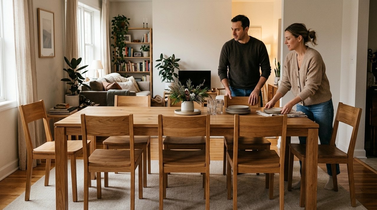 Casal compra mesa para oito pessoas antes de receber parentes no fim do ano e percebe na montagem que conjunto entregue comporta apenas seis cadeiras do modelo adquirido
