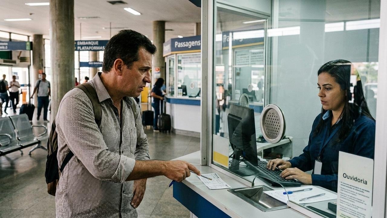 Passageiro compra passagem de ônibus em poltrona leito e descobre no embarque que empresa substituiu o veículo por outro com assentos convencionais