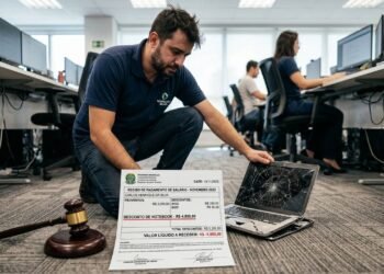 Funcionário derruba notebook de R$ 5 mil da empresa sem querer, chefe desconta tudo na rescisão e tribunal manda devolver o dinheiro