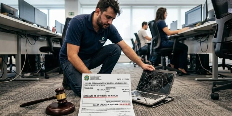 Funcionário derruba notebook de R$ 5 mil da empresa sem querer, chefe desconta tudo na rescisão e tribunal manda devolver o dinheiro