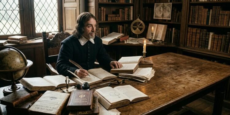 René Descartes nasceu em 1596 e tornou-se uma das figuras mais influentes da filosofia moderna. // Imagem ilustrativa gerada por IA para representar a situação descrita no texto; pessoas, locais e elementos visuais não correspondem necessariamente aos reais