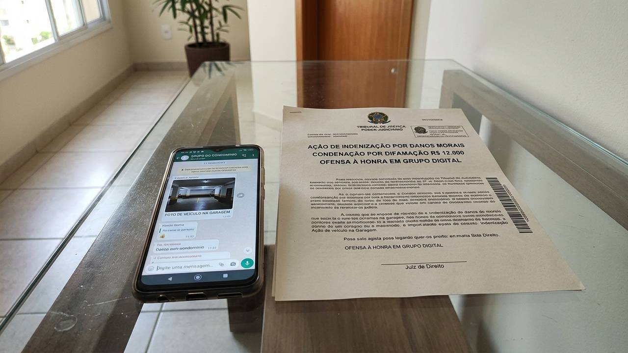 Moradora expõe foto de vizinho no grupo do condomínio chamando o motorista de barbeiro e é condenada a pagar R$ 12 mil por difamação pública