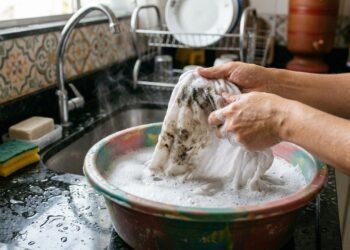 Especialistas em limpeza concordam: “Se seus panos de prato estiverem com mau cheiro, ferva-os em água com vinagre ou detergente de limpeza.”