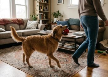 O que significa quando o cachorro anda atrás do dono com um brinquedo na boca