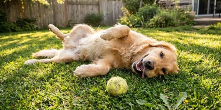 Depois de correr, buscar bolinhas ou brincar com outros cães, alguns animais procuram uma posição confortável para descansar.