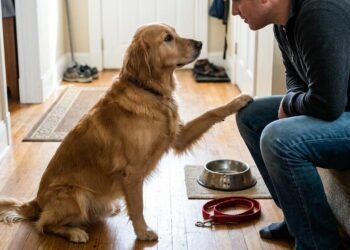 O que significa quando o cachorro coloca a pata sobre o dono