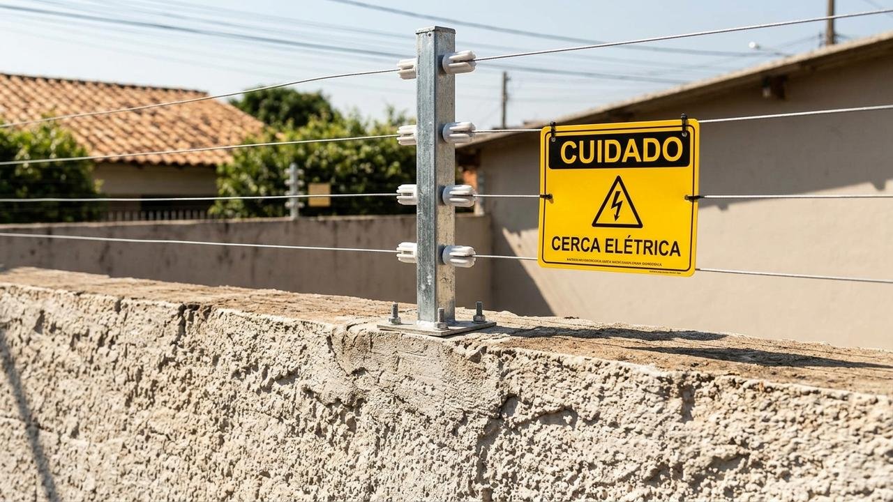 cerca elétrica no muro divisório