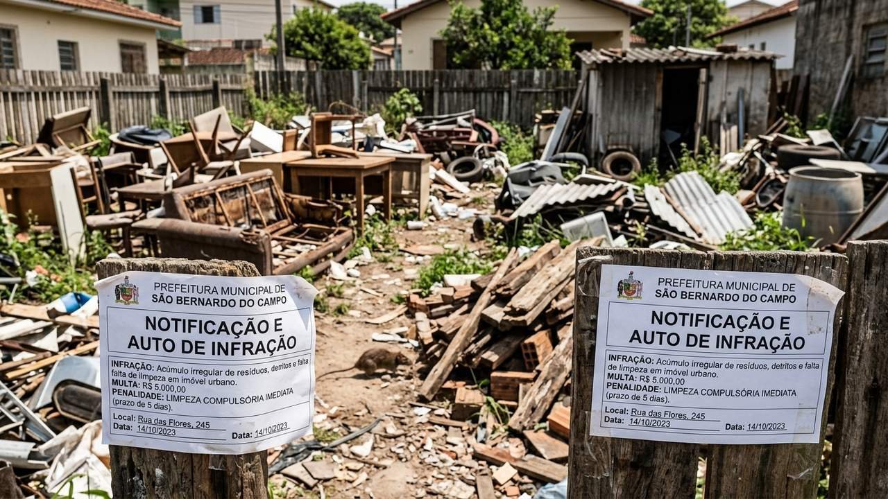 Morador acumula entulho no quintal atraindo ratos para o bairro, prefeitura aplica multa de R$ 5 mil e obtém ordem para limpeza compulsória