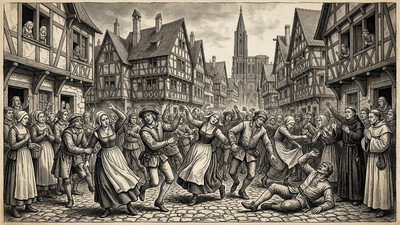 O surto bizarro de 1518 em que centenas de pessoas dançaram sem parar por semanas até o esgotamento total nas ruas