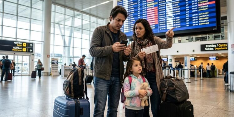 mudança de aeroporto de embarque