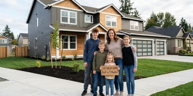 Cara Brookins é uma escritora norte-americana que decidiu construir sua própria residência após enfrentar um período de dificuldades familiares e financeiras.  // Imagem ilustrativa gerada por IA para representar a situação descrita no texto; pessoas, locais e elementos visuais não correspondem necessariamente aos reais