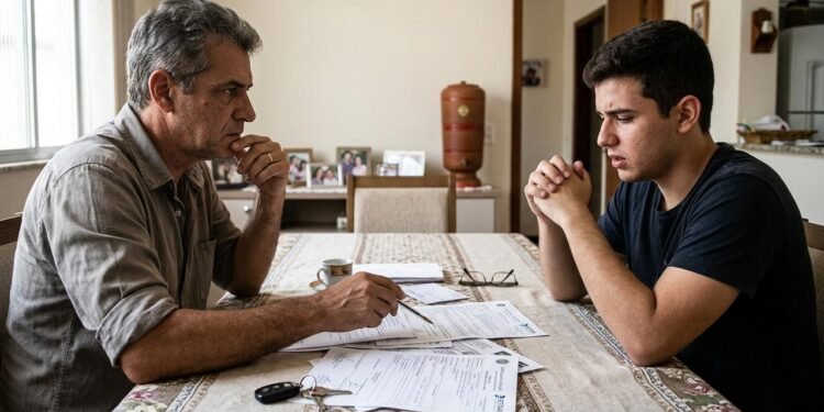 Marcelo, de 54 anos, decidiu emprestar seu carro ao filho Lucas quando o jovem começou a faculdade em outra cidade.  // Imagem ilustrativa gerada por IA para representar a situação descrita no texto; pessoas, locais e elementos visuais não correspondem necessariamente aos reais