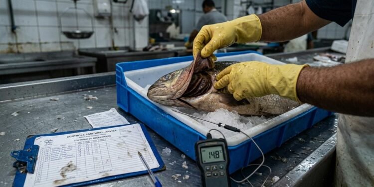 Marcos Almeida, proprietário de uma pequena peixaria, havia organizado a rotina para receber o pescado antes da abertura do comércio.  // Imagem ilustrativa gerada por IA para representar a situação descrita no texto; pessoas, locais e elementos visuais não correspondem necessariamente aos reais
