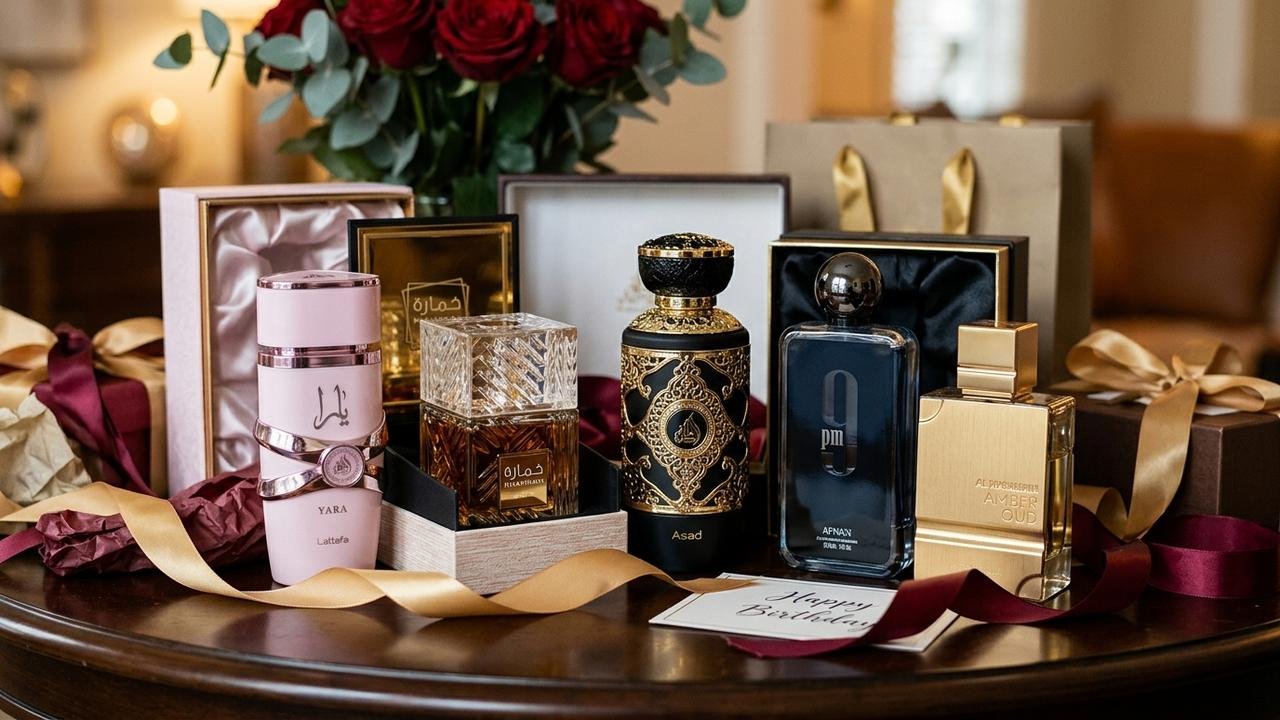5 perfumes árabes para presentear no aniversário com fragrâncias marcantes, frascos sofisticados e opções para diferentes gostos