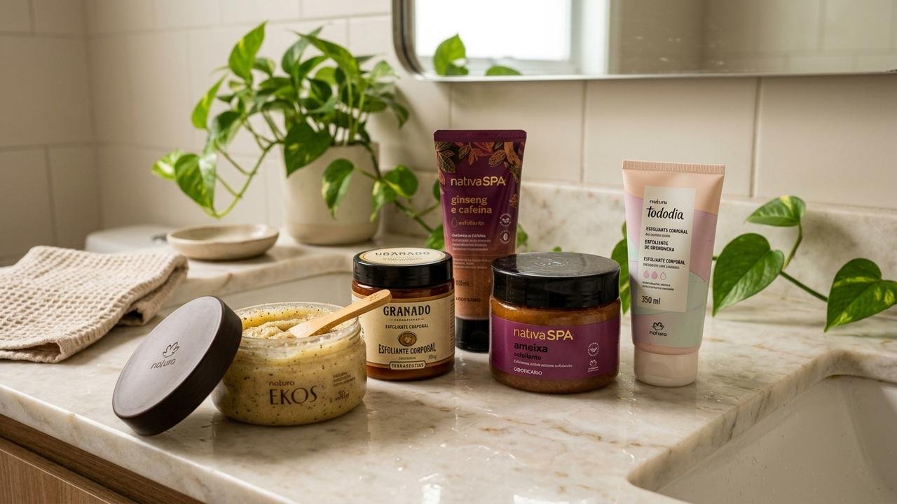 5 esfoliantes corporais da Granado, Natura e Boticário para renovar a pele com opções que combinam açúcar, ingredientes emolientes e perfumes marcantes