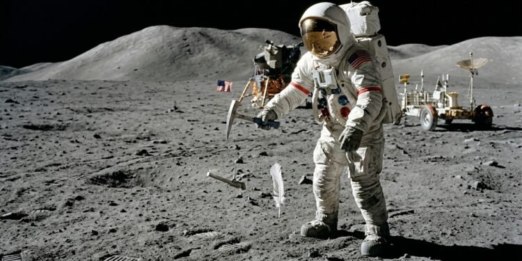 Um martelo e uma pena caíram juntos na Lua em 1971: o experimento da Apollo 15 confirmou uma previsão de Galileu