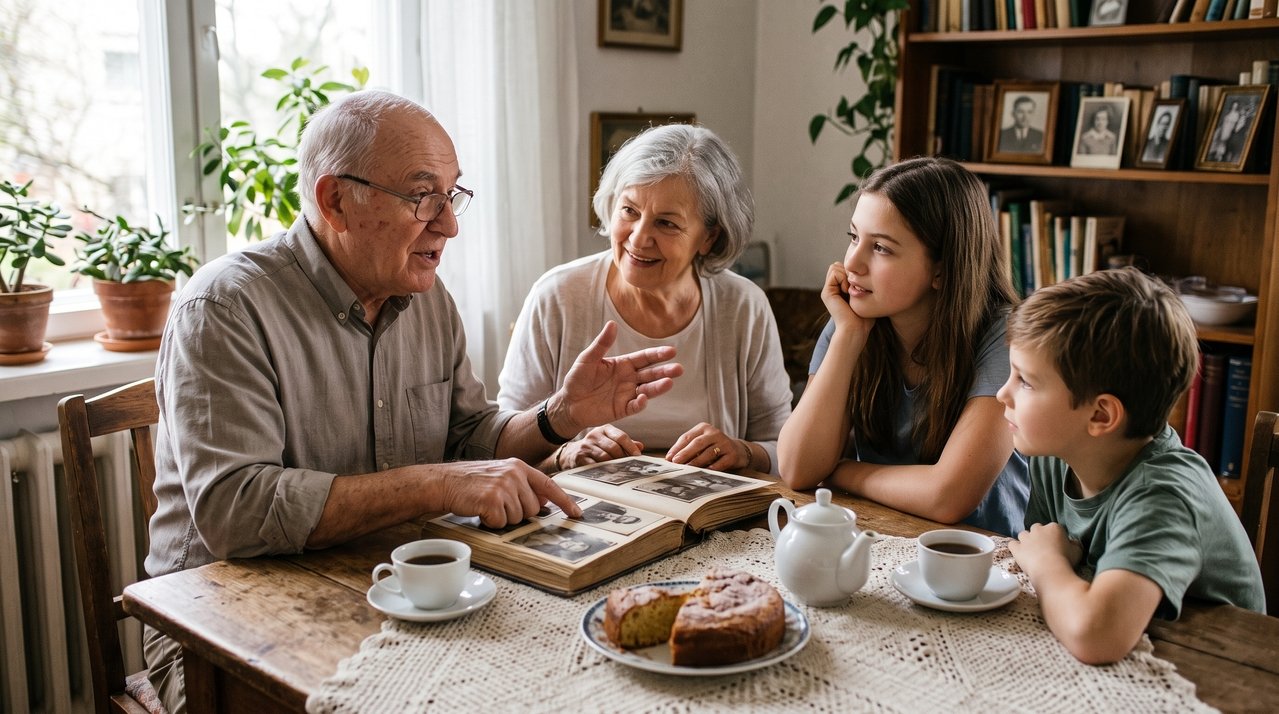 As tardes na casa dos avós tinham cheiro de café, conversas demoradas e histórias repetidas, mas escondiam algo que a psicologia reconhece como importante para a formação da identidade familiar