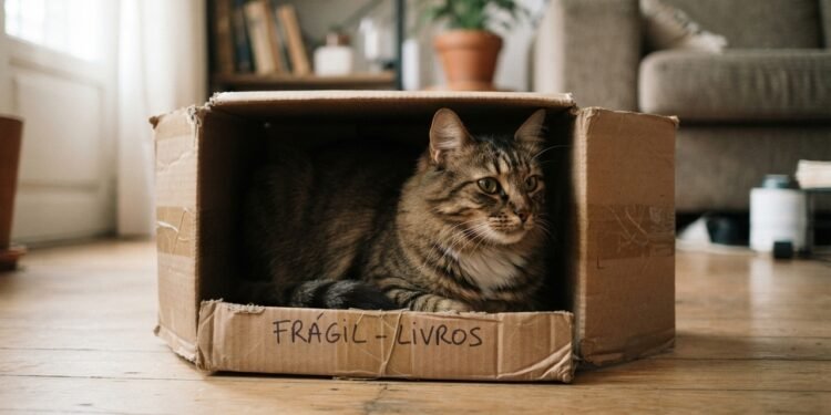 Por que o gato usa a caixa de papelão para se proteger sem perder o controle do ambiente, segundo especialistas em comportamento dos felinos