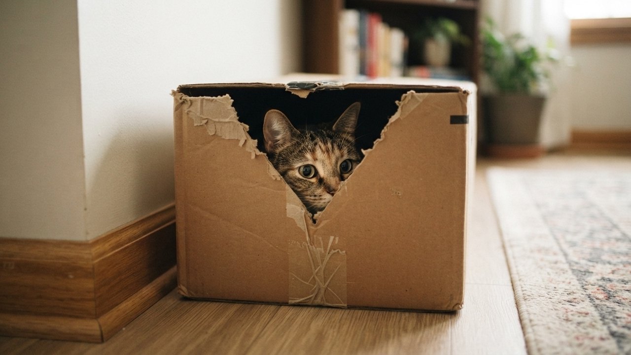 caixa de papelão para gatos