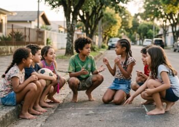 Quando brincar significava reunir os amigos na calçada e decidir as regras na hora, as crianças exercitavam habilidades sociais que dificilmente percebiam estar desenvolvendo