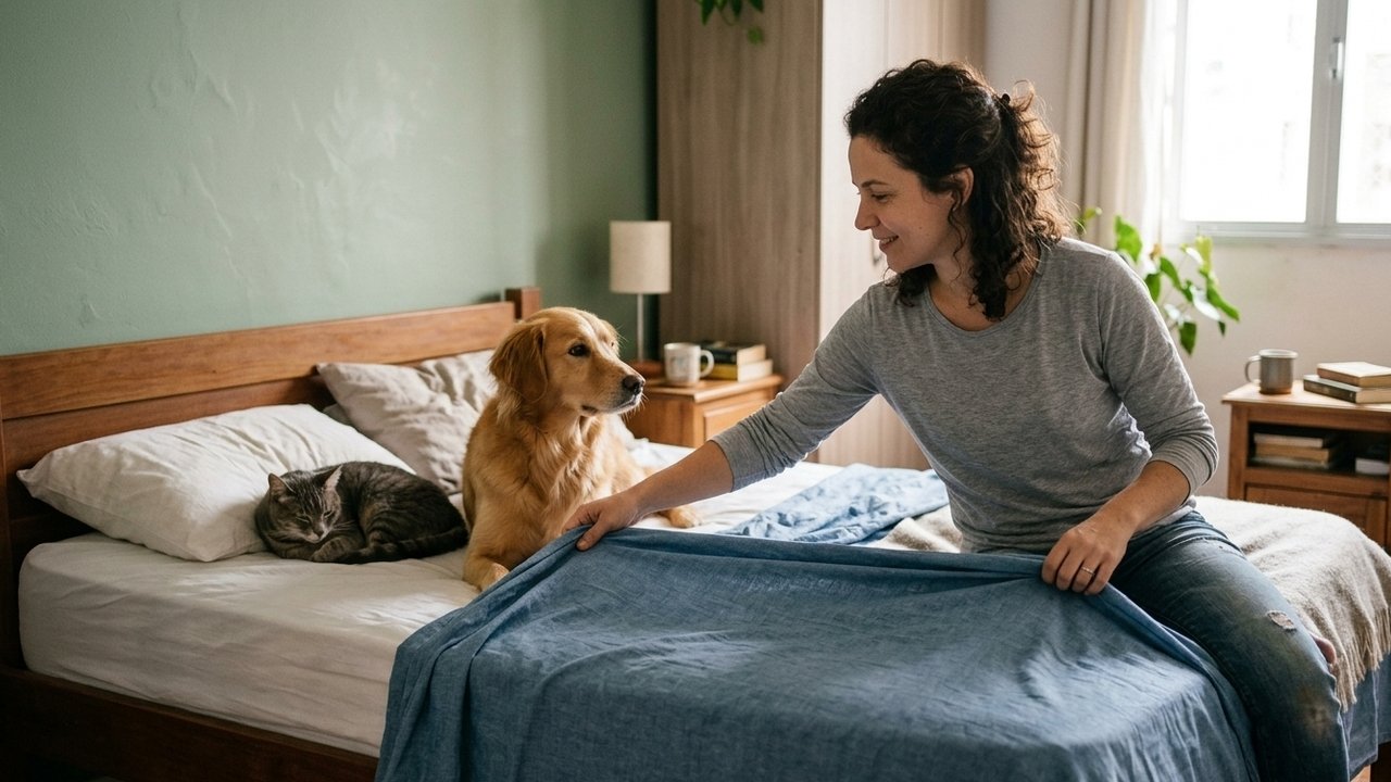 : roupa de cama para quem dorme com pets