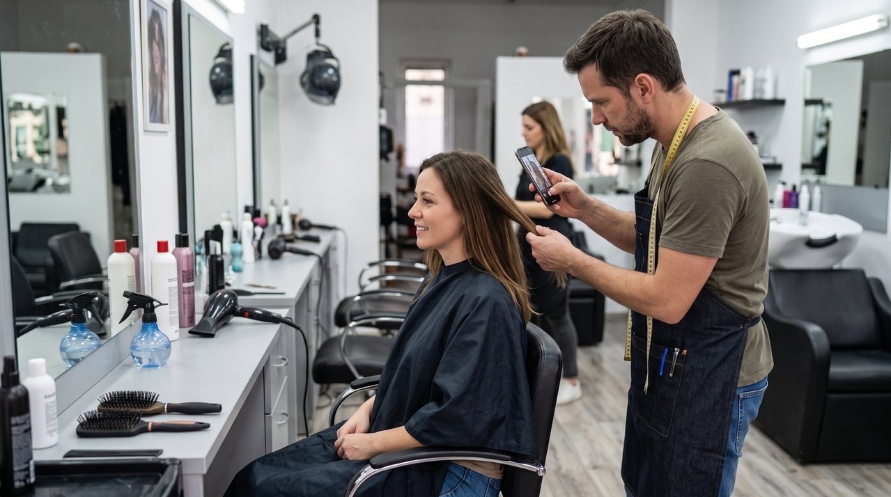 Cabeleireiro utiliza fotos de uma cliente para anunciar tratamento capilar de R$ 2.500 sem pedir autorização; meses depois, a mulher descobre que a propaganda atribui a ela resultados que nunca obteve