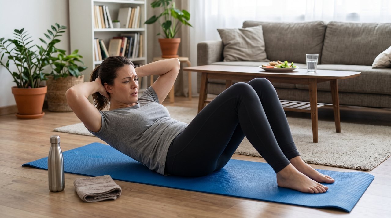 Fazer abdominais todos os dias fortalece a região da barriga, mas a definição dos músculos só fica visível quando existe uma redução suficiente da gordura corporal