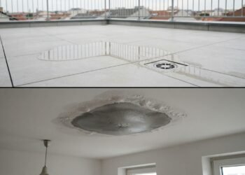 Um terraço reformado pode continuar vazando por causa de pequenos detalhes