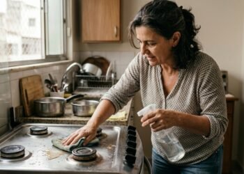 O truque para limpar o fogão que facilita a rotina e ajuda a remover a gordura sem esforço excessivo