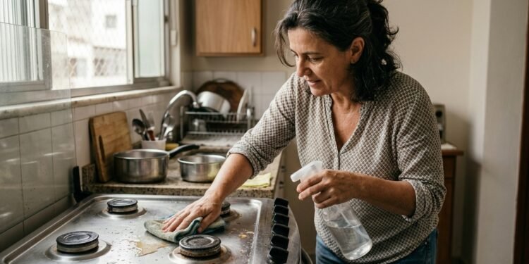 O truque para limpar o fogão que facilita a rotina e ajuda a remover a gordura sem esforço excessivo