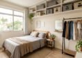 Sem espaço para guarda-roupa? Uma solução inteligente faz as roupas caberem em quartos pequenos