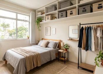 Sem espaço para guarda-roupa? Uma solução inteligente faz as roupas caberem em quartos pequenos
