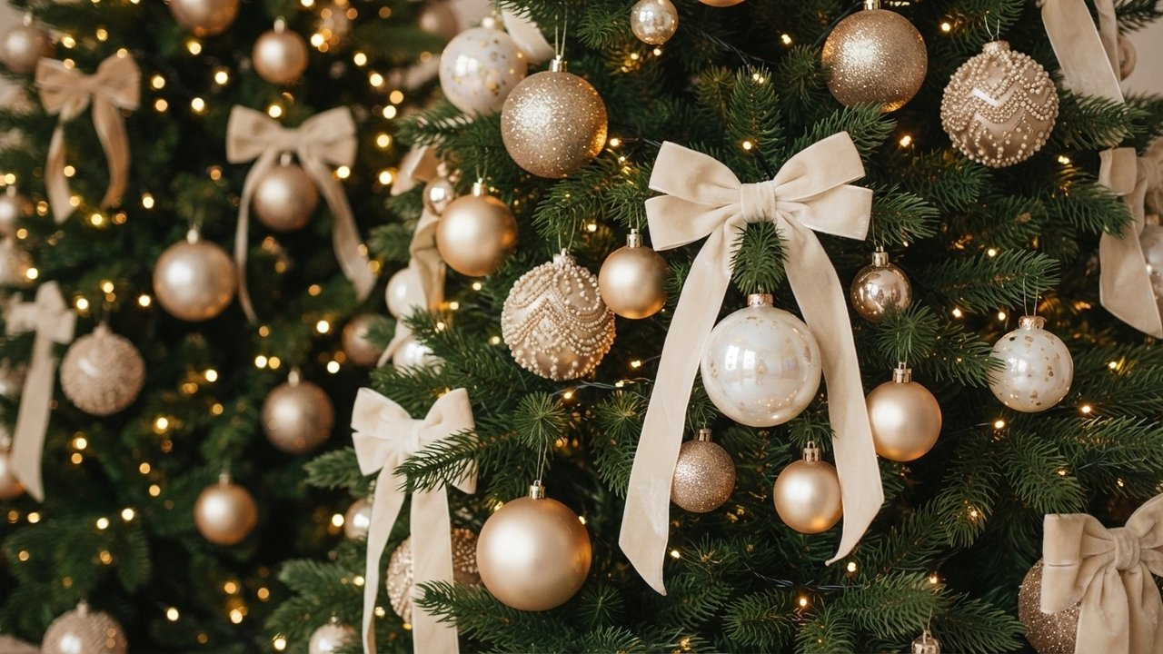 árvore de Natal champagne