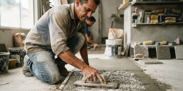 Pedreiros alertam: sal grosso deixa marcas no concreto, mas o efeito exige cuidados para evitar danos na estrutura. Descubra os riscos.