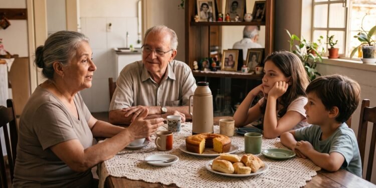 As tardes na casa dos avós tinham cheiro de café, conversas demoradas e histórias repetidas, mas escondiam algo que a psicologia reconhece como importante para a formação da identidade familiar