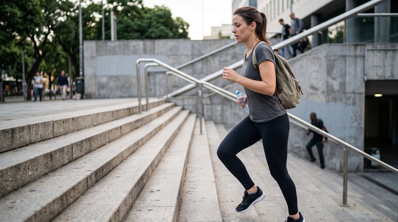 Subir escadas diariamente melhora o condicionamento físico e exige bastante das pernas, mas para conquistar glúteos mais volumosos é necessário combinar o movimento com exercícios de força